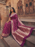 Wine Art Silk Brocade Saree | EZB SI04 SUMKD1002 - EZBER