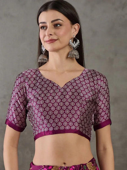 Wine Semi Modal Saree | EZB GF02 LUX 11006 - EZBER