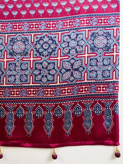 Wine Semi Modal Saree | EZB GF02 LUX 17004 - EZBER