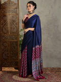 Wine Semi Modal Saree | EZB GF02 LUX 17004 - EZBER