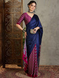 Wine Semi Modal Saree | EZB GF02 LUX 17004 - EZBER