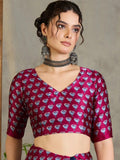 Wine Semi Modal Saree | EZB GF02 LUX 17004 - EZBER