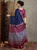Wine Semi Modal Saree | EZB GF02 LUX 17004 - EZBER