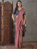 Wine Semi Modal Saree With Blouse Piece - EZBER