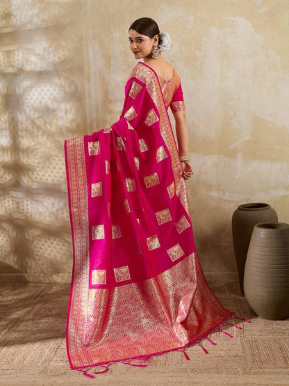 Wine Silk Blend Handloom Saree | EZB SI04 SURJW3006 - EZBER