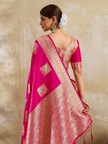 Wine Silk Blend Handloom Saree | EZB SI04 SURJW3006 - EZBER