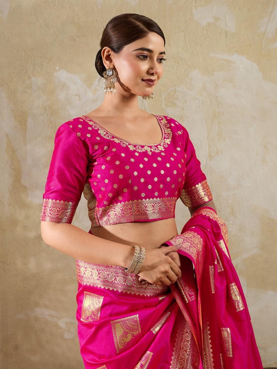 Wine Silk Blend Handloom Saree | EZB SI04 SURJW3006 - EZBER