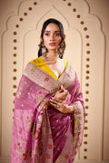 Woven Design Butta Work Weaving Handloom Saree With Blouse Piece - EZBER