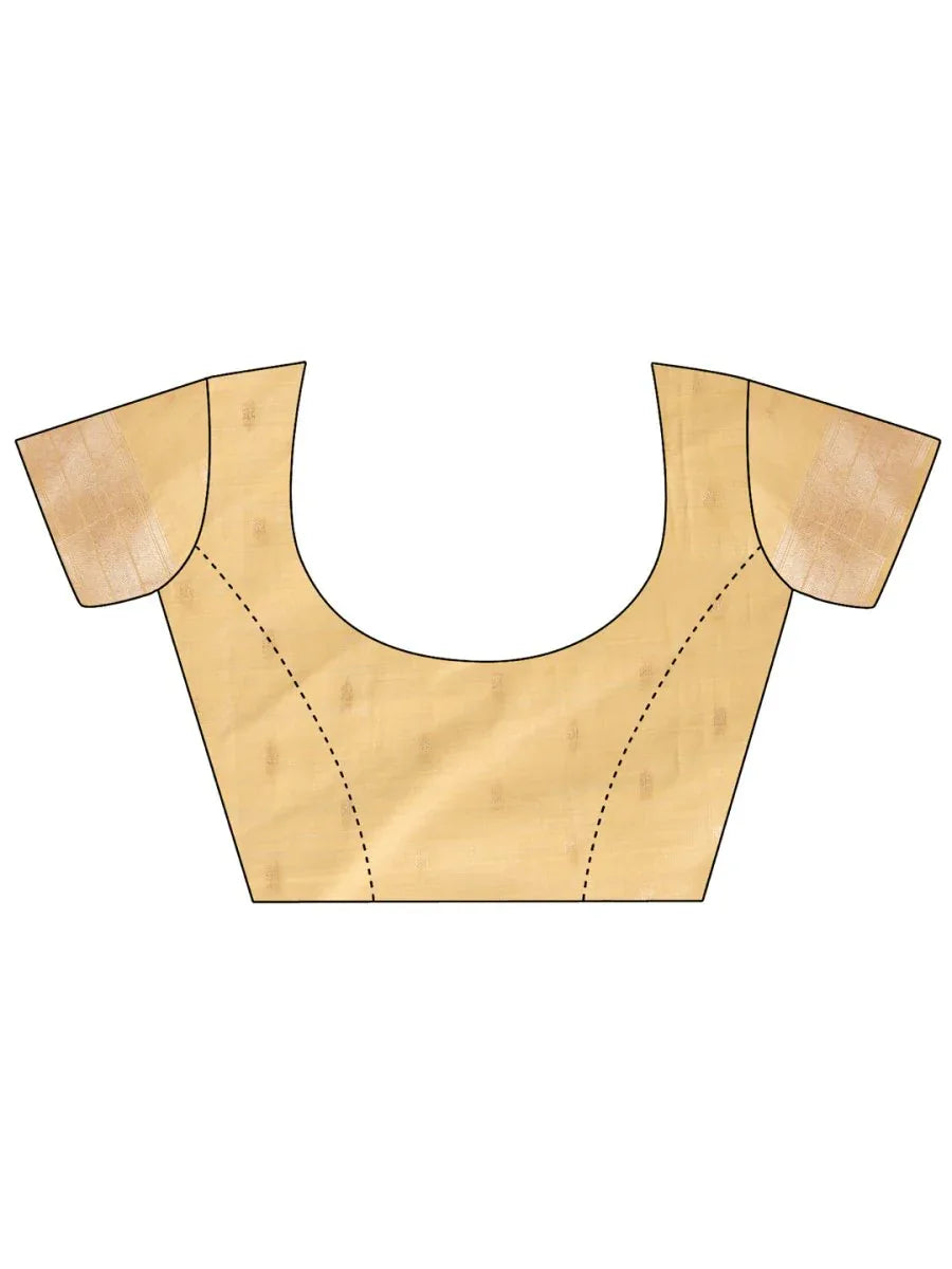 Yelllow Linen Cotton Saree With Blouse Piece - EZBER