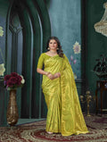 Yellow And Green Kanjivaram Saree - EZBER