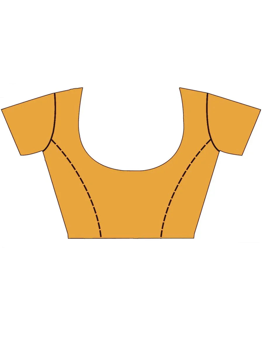 Yellow Banarasi silk Saree With Blouse Piece - EZBER