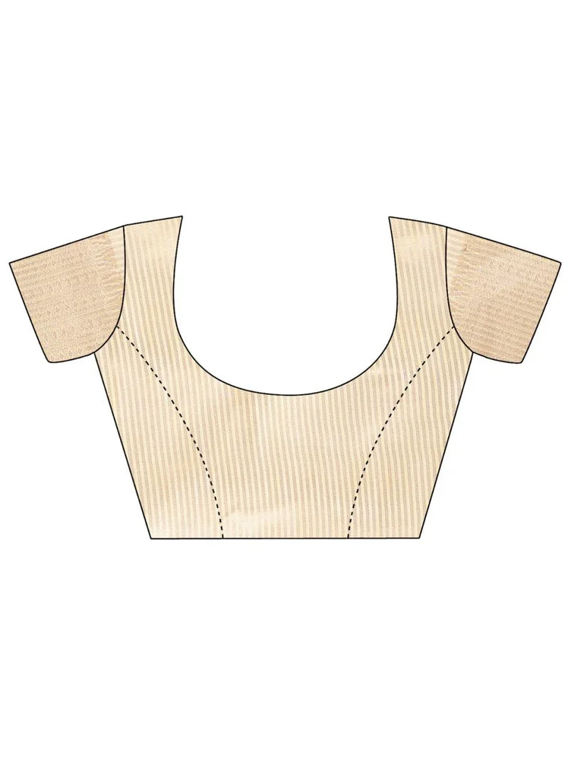 Yellow Cotton Saree With Blouse Piece - EZBER