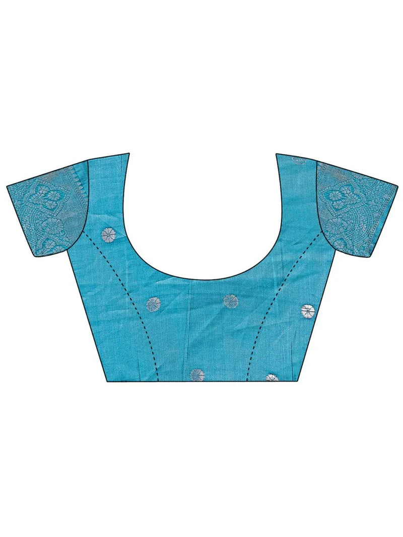 Yellow Lichi Silk Saree With Blouse Piece - EZBER