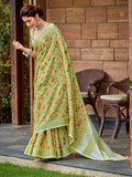 Yellow Linen Cotton Handloom Saree | EZB SI04 SGKSS1003 - EZBER