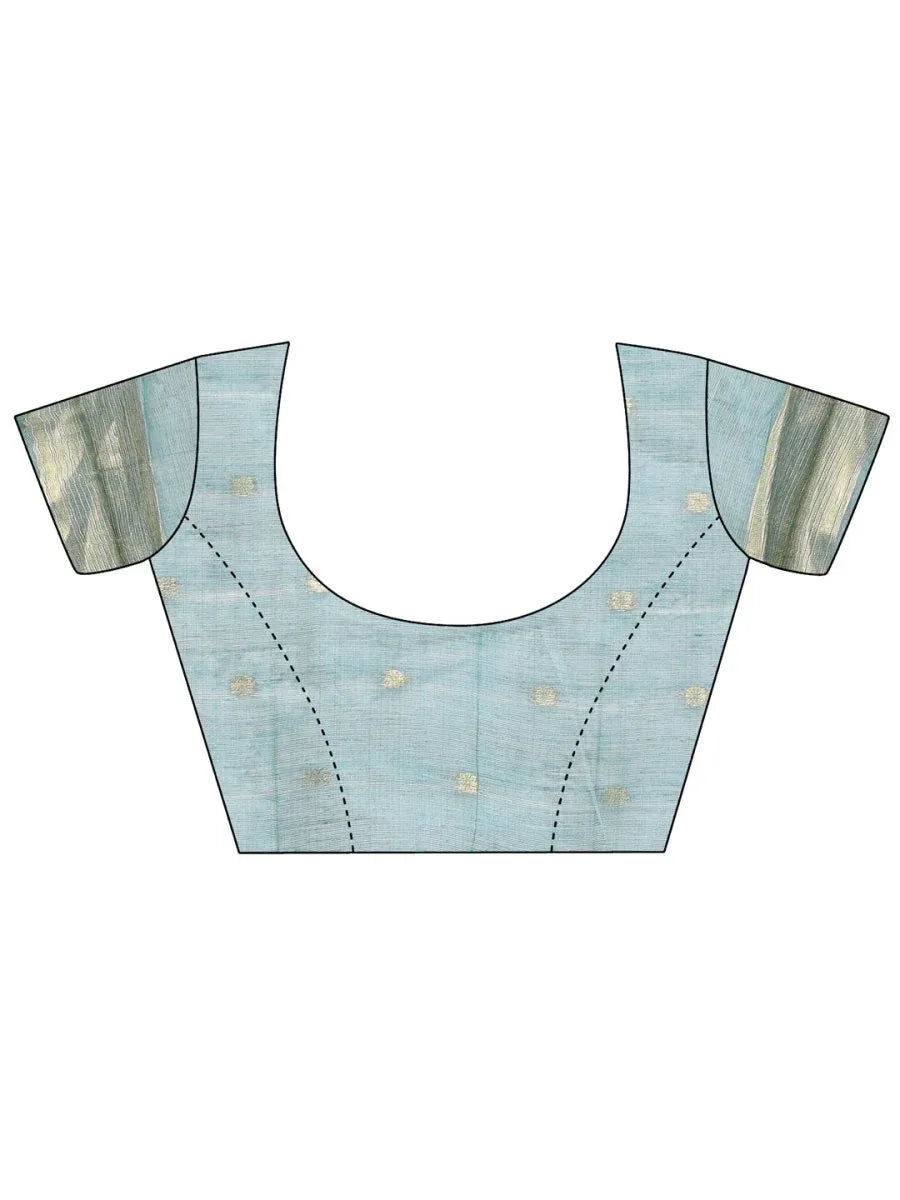 Yellow Linen Cotton Saree With Blouse Piece - EZBER