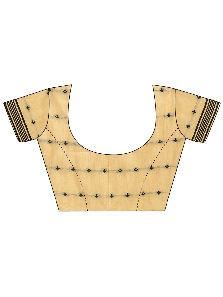 Yellow Linen Cotton Saree With Blouse Piece - EZBER