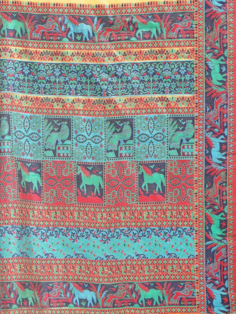 Yellow Linen Cotton Saree With Blouse Piece - EZBER