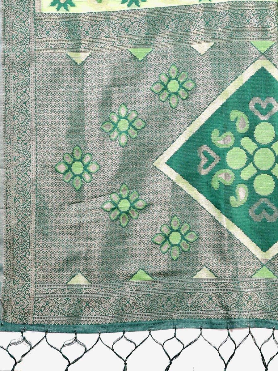 Yellow Linen Cotton Saree With Blouse Piece - EZBER