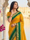 Yellow Silk Blend Handloom Saree | EZB SI04 SUKAS1004 - EZBER