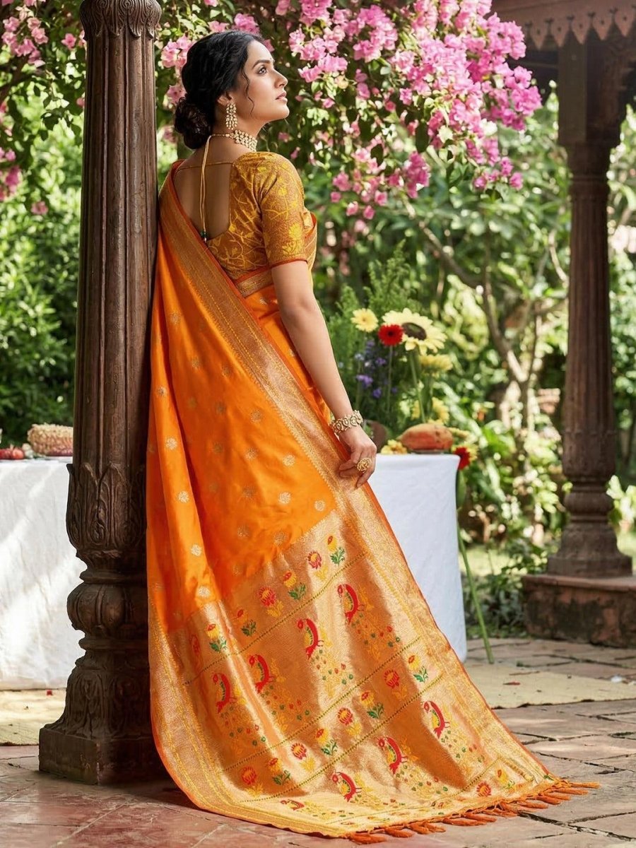 Yellow Silk Blend Handloom Saree | EZB SI04 SUPAR1004 - EZBER
