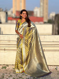 Yellow Silk Saree With Blouse Piece - EZBER