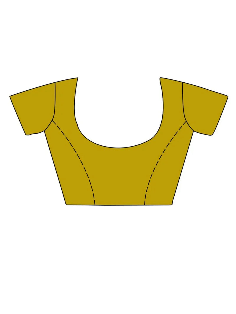 Yellow Soft silk Saree With Blouse Piece - EZBER