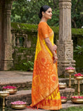 Yellow Soft Silk Stripe N Motif Saree | EZB SI04 SRPOC8005 - EZBER